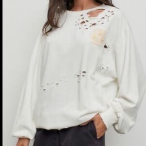 Urban outfitters distressed crew neck